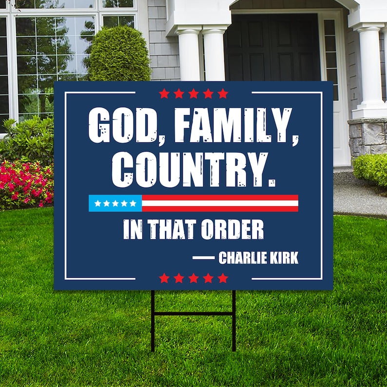 Justice for Charlie Yard Sign, A True Patriot Charlie Kirk Sign, Charlie Kirk Is My Hero Sign, Charlie Kirk Freedom Sign with Metal H-Stake
