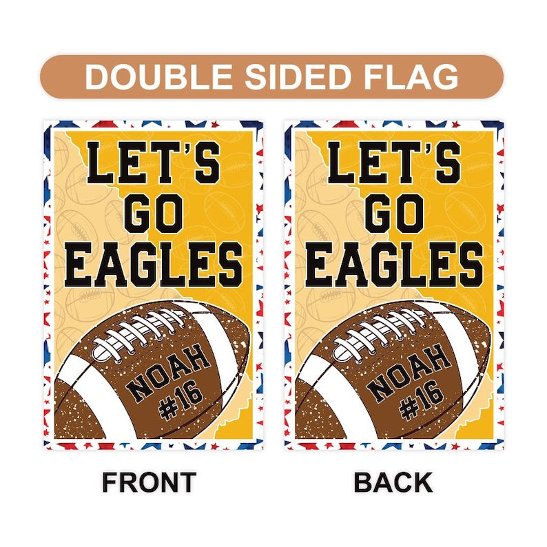 Custom Football Garden Flag - 12x18 Inch Double Sided, Personalized Team Yard Flag, Game Day Outdoor Yard Decor, Fall Sports Spirit Flag