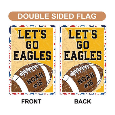 Custom Football Garden Flag - 12x18 Inch Double Sided, Personalized Team Yard Flag, Game Day Outdoor Yard Decor, Fall Sports Spirit Flag