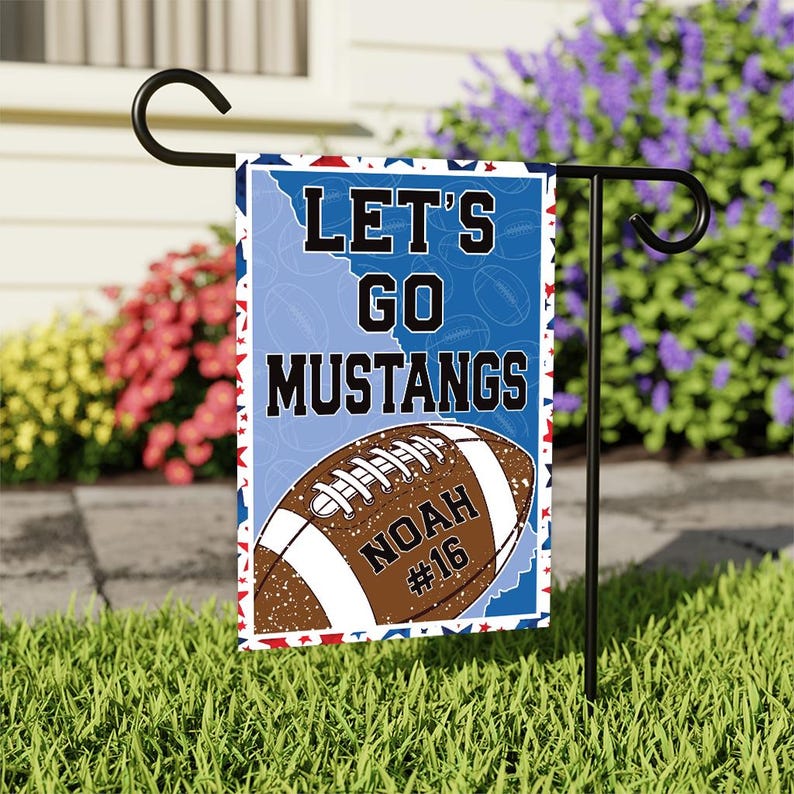 Custom Football Garden Flag - 12x18 Inch Double Sided, Personalized Team Yard Flag, Game Day Outdoor Yard Decor, Fall Sports Spirit Flag