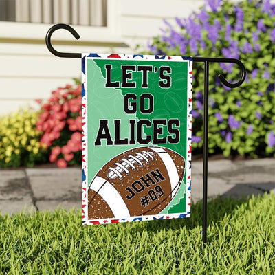 Custom Football Garden Flag - 12x18 Inch Double Sided, Personalized Team Yard Flag, Game Day Outdoor Yard Decor, Fall Sports Spirit Flag