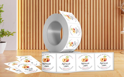 Personalized Apricot Jam Roll Labels, Custom Apricot Jam Product Stickers, Business Apricot Jam Labels for Jars, Canning, Lid Stickers
