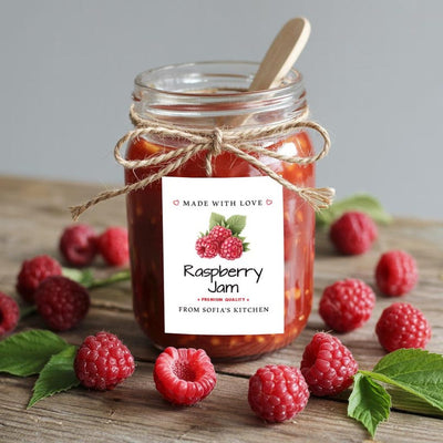 Personalized Strawberry Jam Roll Labels, Custom Strawberry Jam Product Stickers, Business Labels for Jars, Jam Canning, Lid Stickers