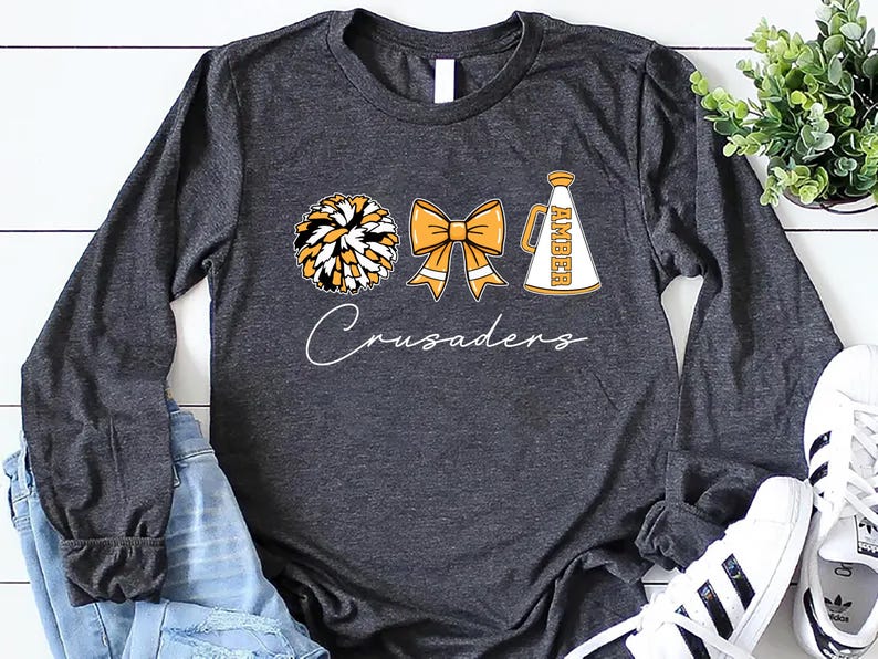 Custom Cheer Mom Long Sleeve Shirt, Personalized Cheer Mama Gift Long Sleeve Shirt, Cheerleader Long Sleeve Shirt