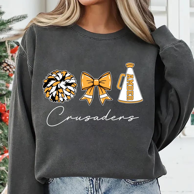 Custom Cheer Mom Sweatshirt, Personalized Cheer Mama Gift SweatShirt, Cheerleader SweatShirt, Cheerleading SweatShirt