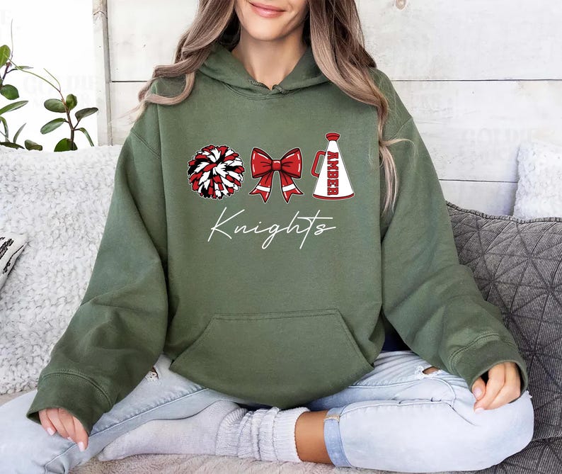 Custom Cheer Mom Hoodie, Personalized Cheer Mama Gift Hoodie, Cheerleader Hoodie, Cheerleading Hoodie
