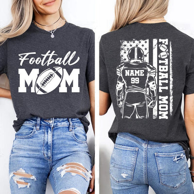 Football Mom Short Sleeve Shirt, Custom Name and Number Football Short Sleeve Shirt, Custom Football Mom Tee