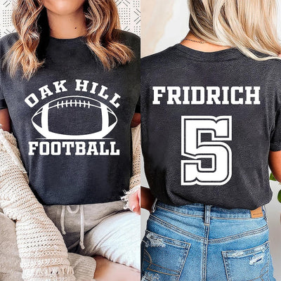 Custom Football Team Name and Number Short Sleeve Shirt, Gift for Football Team Lover Short Sleeve Shirt, Football Mama Tee