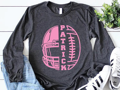 Personalized Football Mom Long Sleeve Shirt, Custom Football Gift Long Sleeve Shirt, Women's Football Long Sleeve Shirt
