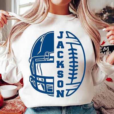 Personalized Football Mom Sweatshirt, Custom Football Gift SweatShirt, Women's Football SweatShirt