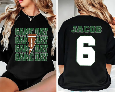 Personalized Football Game Day Short Sleeve Shirt, Custom Game Day Mom Football Short Sleeve Shirt