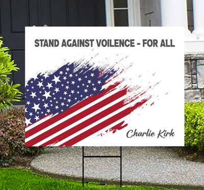 Justice for Charlie Yard Sign, A True Patriot Charlie Kirk Sign, Charlie Kirk Is My Hero Sign, Charlie Kirk Freedom Sign with Metal H-Stake