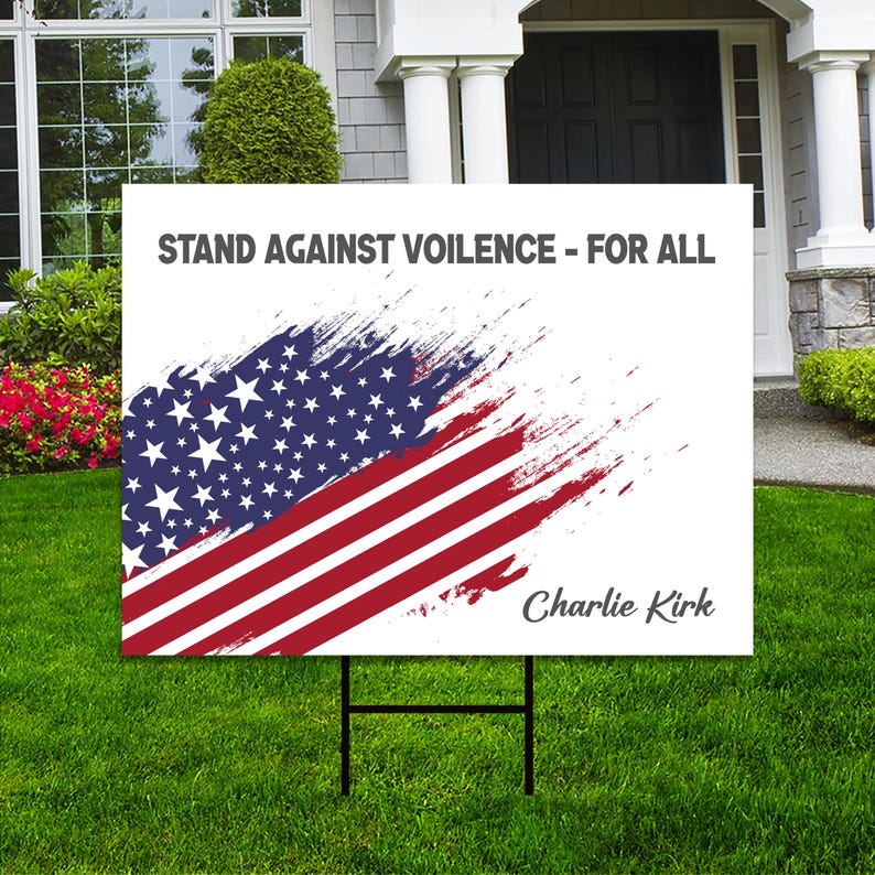 Justice for Charlie Yard Sign, A True Patriot Charlie Kirk Sign, Charlie Kirk Is My Hero Sign, Charlie Kirk Freedom Sign with Metal H-Stake