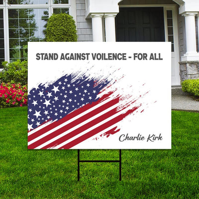 Justice for Charlie Yard Sign, A True Patriot Charlie Kirk Sign, Charlie Kirk Is My Hero Sign, Charlie Kirk Freedom Sign with Metal H-Stake