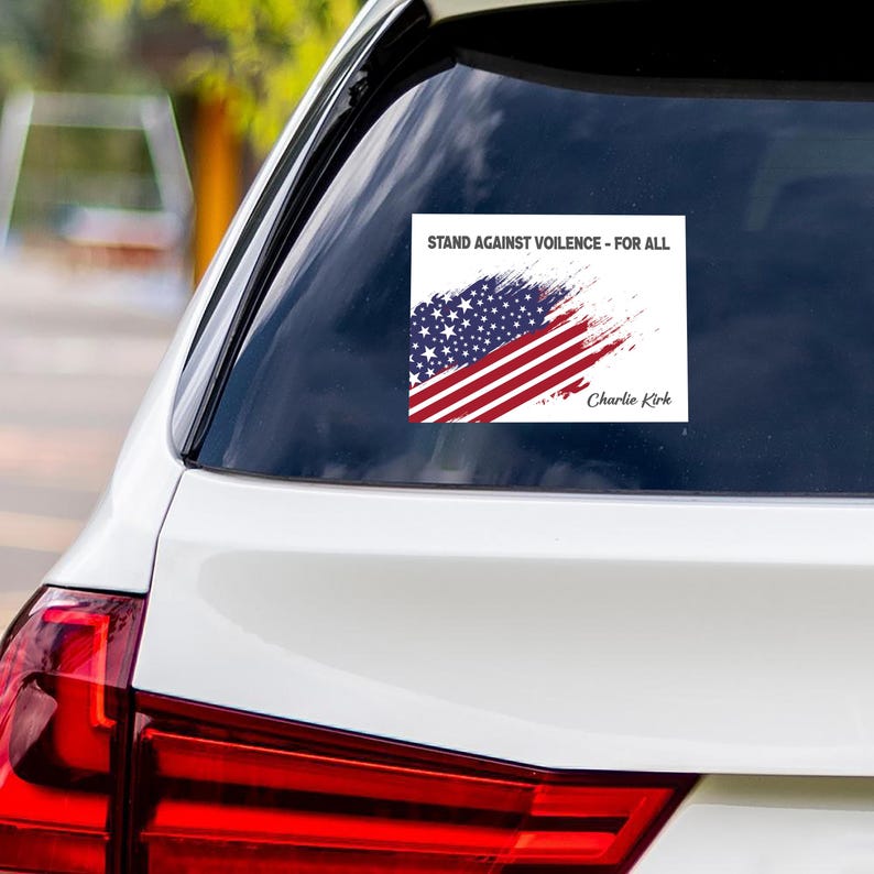 Justice for Charlie Vinyl Sticker, A True Patriot Charlie Kirk, Charlie Kirk Freedom, Charlie Kirk Is My Hero Bumper Sticker, 6" x 4.5"