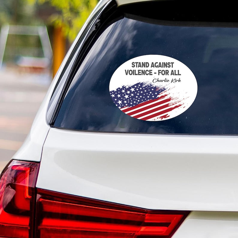 Justice for Charlie Vinyl Sticker, A True Patriot Charlie Kirk, Charlie Kirk Freedom, Charlie Kirk Is My Hero Bumper Sticker, 6" x 4.5"