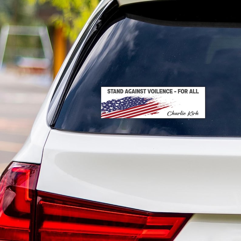Justice for Charlie Vinyl Sticker, A True Patriot Charlie Kirk, Charlie Kirk Freedom, Charlie Kirk Is My Hero Bumper Sticker, 10" x 3"