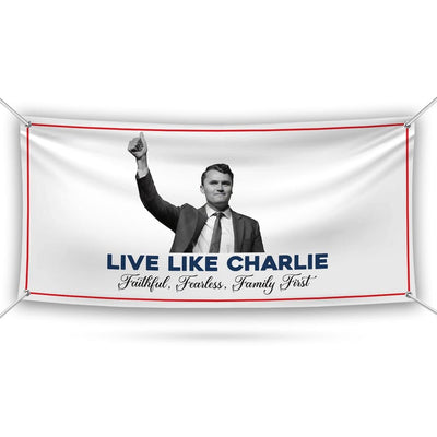 Charlie Kirk Is My Hero Banner Sign, Justice For Charlie Kirk Political Sign, A True Patriot Charlie Kirk Vinyl Banner with Metal Grommets