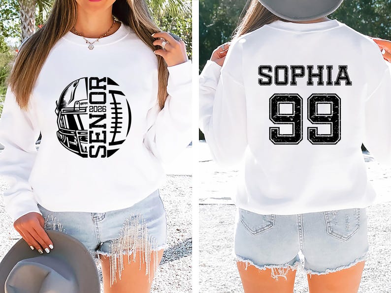 Custom Football Senior 2026 Sweatshirt, Personalized Football Senior SweatShirt, Football Season SweatShirt