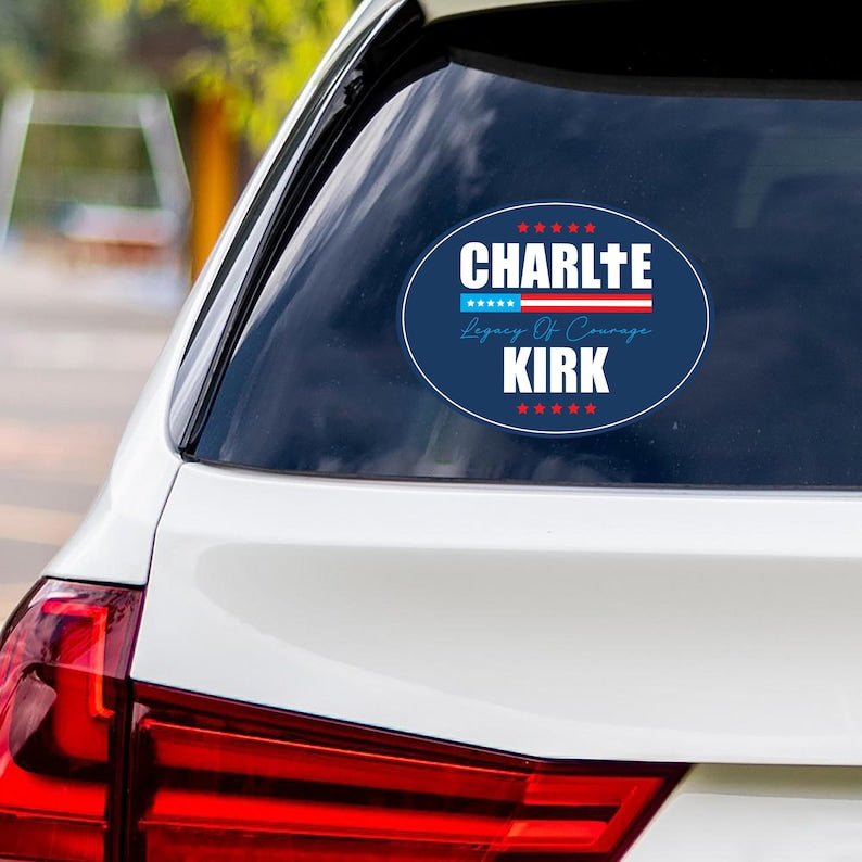 Justice for Charlie Vinyl Sticker, A True Patriot Charlie Kirk, Charlie Kirk Freedom, Charlie Kirk Is My Hero Bumper Sticker, 6" x 4.5"