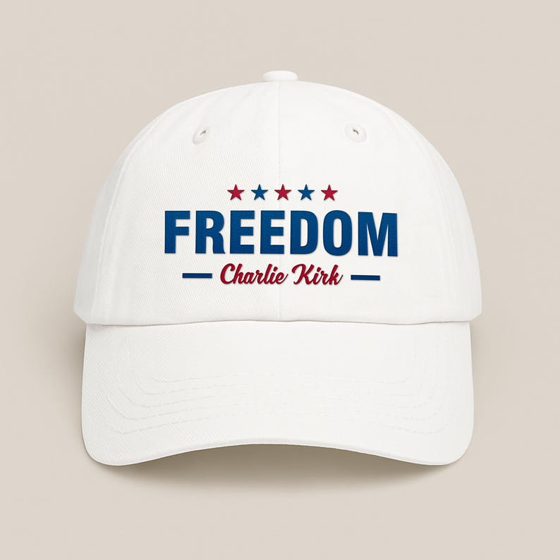 Charlie Kirk Freedom Embroidered Hat, Stand With Charlie Kirk Cap, Justice for Charlie Kirk, Freedom Advocate Hat, Conservative Activist Hat