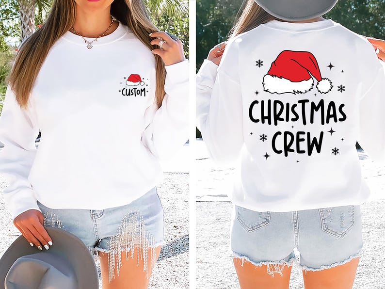 Custom Christmas Crew Sweatshirt, Personalized Christmas Party SweatShirt, Christmas Family Matching SweatShirt