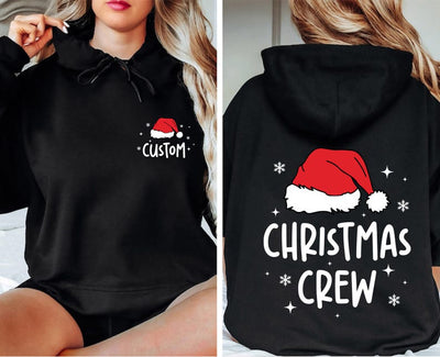 Custom Christmas Crew Hoodie, Personalized Christmas Party Hoodie, Christmas Family Matching Hoodie