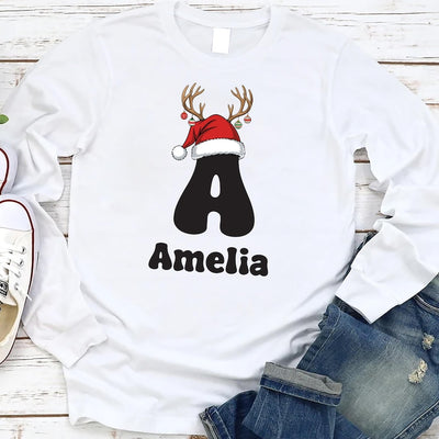 Custom Christmas Name Long Sleeve Shirt, Matching Family Christmas Long Sleeve Shirt, Personalized Christmas Long Sleeve Shirt