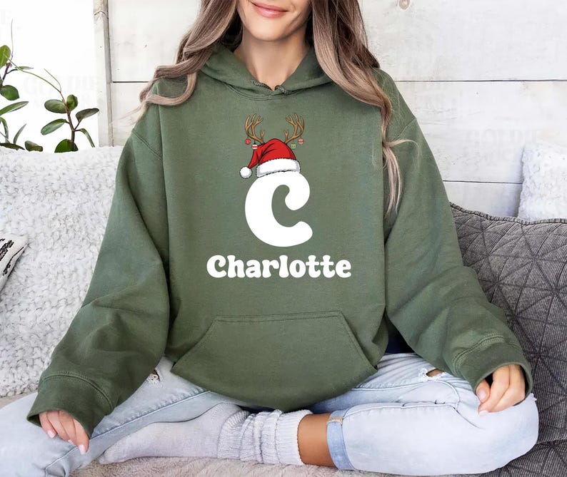 Custom Christmas Name Hoodie, Matching Family Christmas Hoodie, Personalized Christmas Hoodie