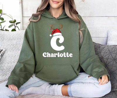 Custom Christmas Name Hoodie, Matching Family Christmas Hoodie, Personalized Christmas Hoodie