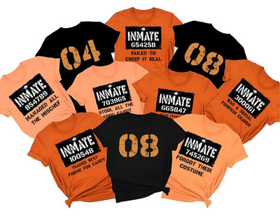Custom Basketball Softball Halloween Short Sleeve Shirt, Inmate Matching Halloween Sport Short Sleeve Shirt, Team Halloween Costume Tee
