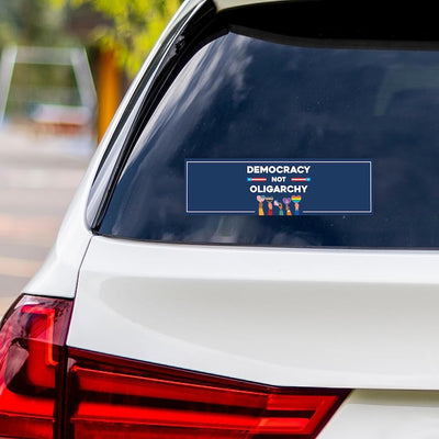 No Kings In America Vinyl Sticker, Democracy Not Oligarchy Decal, Anti-Trump, Resist Racis, Resist Fascism Car Bumper Sticker, 10" x 3"
