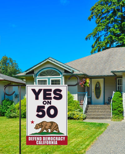 Yes on Prop 50 Garden Flag, Election Rigging Response Act Yard Flag, Anti-Gerrymandering California Flag, Political Outdoor Lawn Banner