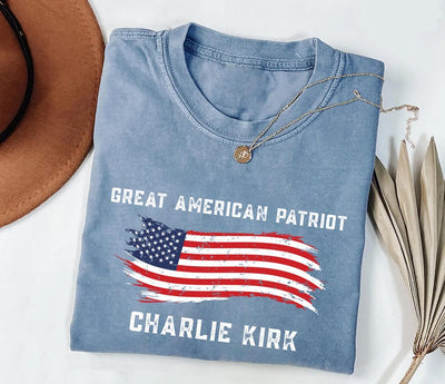 Justice for Charlie Short Sleeve Shirt, A True Patriot Charlie Kirk Short Sleeve Shirt, Charlie Kirk Is My Hero Tee, Charlie Kirk Freedom Short Sleeve Shirt