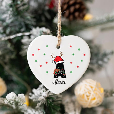 Letter Name Ornament, 2025 Family Ornament, Personalized Initial Christmas Ornament, Custom Monogram Ornament, Family Holiday Keepsake Gift