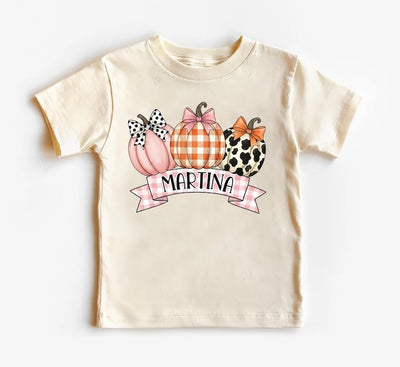 Personalized Kids Name Thanksgiving Shirt, Kids Fall Pumpkin Shirt, Children Fall Name Tee, Cute Toddler Girl Shirt, Autumn Clothing Shirt