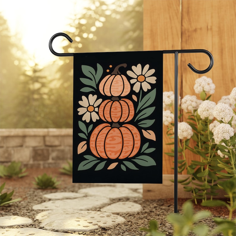Anti-Trump Autumn Pumpkin Protest Garden Flag, Thanksgiving Resist Fascism Yard Flag, Subtle Political Decor, Harvest Fall Outdoor Flag
