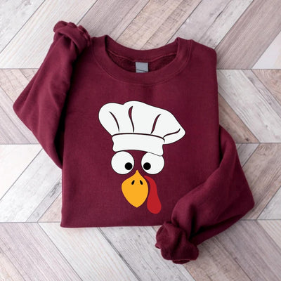 Custom Funny Turkey Face Sweatshirt, Personalized Name Thanksgiving Shirt, Group Tee, Custom Family Turkey SweatShirt