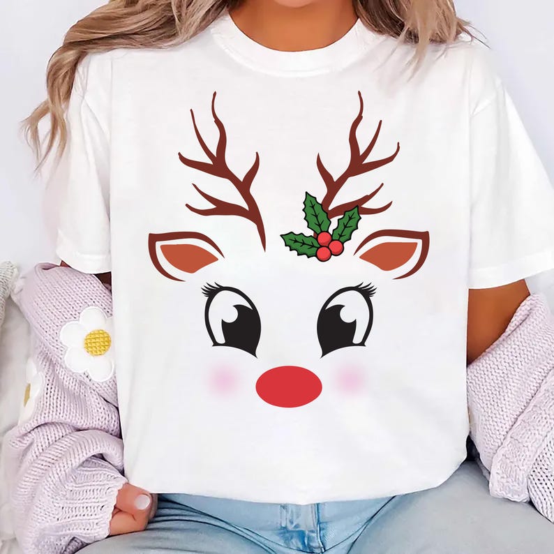 Funny Reindeer Short Sleeve Shirt, Christmas Group Shirt, Winter Family Tee, Cute Deer Short Sleeve Shirt, Kids Holiday Short Sleeve Shirt, Winter Teacher Short Sleeve Shirt