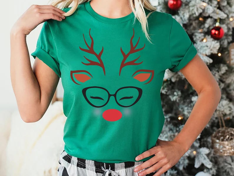 Funny Reindeer Short Sleeve Shirt, Christmas Group Shirt, Winter Family Tee, Cute Deer Short Sleeve Shirt, Kids Holiday Short Sleeve Shirt, Winter Teacher Short Sleeve Shirt