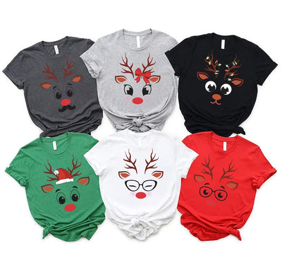 Funny Reindeer Short Sleeve Shirt, Christmas Group Shirt, Winter Family Tee, Cute Deer Short Sleeve Shirt, Kids Holiday Short Sleeve Shirt, Winter Teacher Short Sleeve Shirt