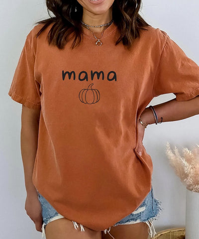 One Little Pumpkin First Birthday Short Sleeve Shirt, Pumpkin Themed 1st Birthday Matching Short Sleeve Shirt, Mama Little Pumpkin Tee