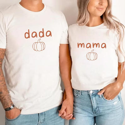 One Little Pumpkin First Birthday Short Sleeve Shirt, Pumpkin Themed 1st Birthday Matching Short Sleeve Shirt, Mama Little Pumpkin Tee