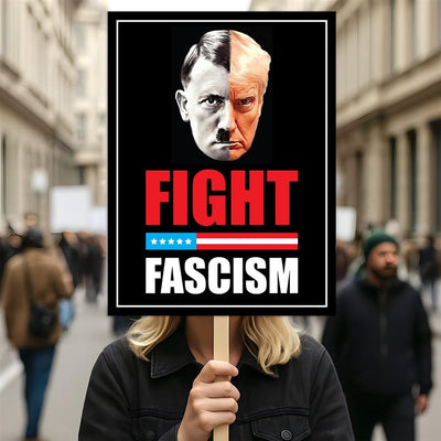 FIGHT FASCISM, No Kings In America Protest Sign, Anti-Trump Resistance Political Activist Protest Poster, Resist Fascism Rally Sign