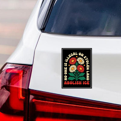 Abolish ICE No One Is Illegal Magnet, Resist Hate Magnet, Anti-Trump, Resist Racism Car Magnet, Resist Fascism Vehicle Magnet, 6" x 4.5"