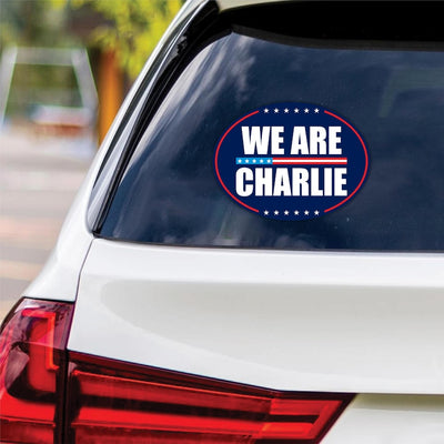 Justice for Charlie Vinyl Sticker, A True Patriot Charlie Kirk, Charlie Kirk Freedom, Charlie Kirk Is My Hero Bumper Sticker, 6" x 4.5"