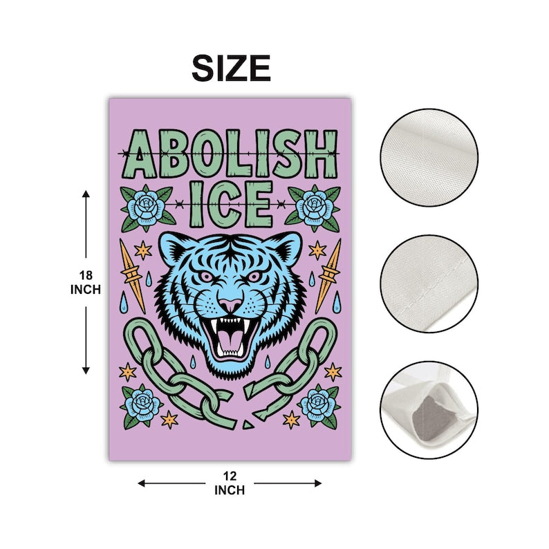 Abolish ICE Garden Flag, Double Sided, Keep the Immigrants, Deport the Racists Flag, Anti-Trump, Resist Racism Flag, Resist Fascism Flag