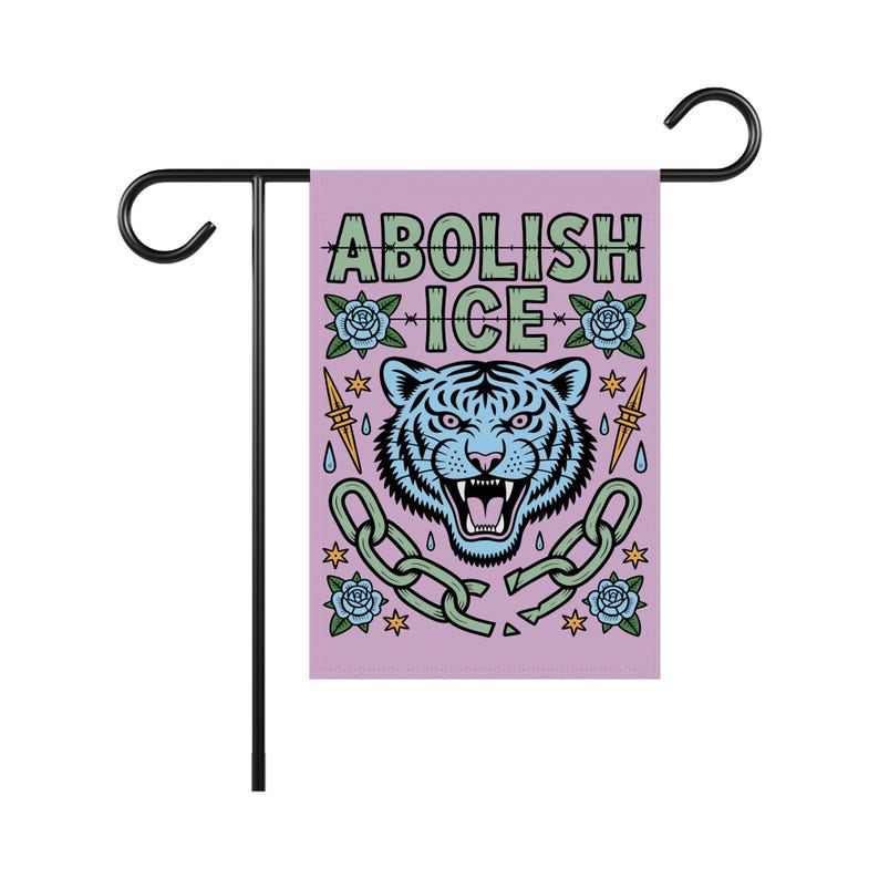 Abolish ICE Garden Flag, Double Sided, Keep the Immigrants, Deport the Racists Flag, Anti-Trump, Resist Racism Flag, Resist Fascism Flag