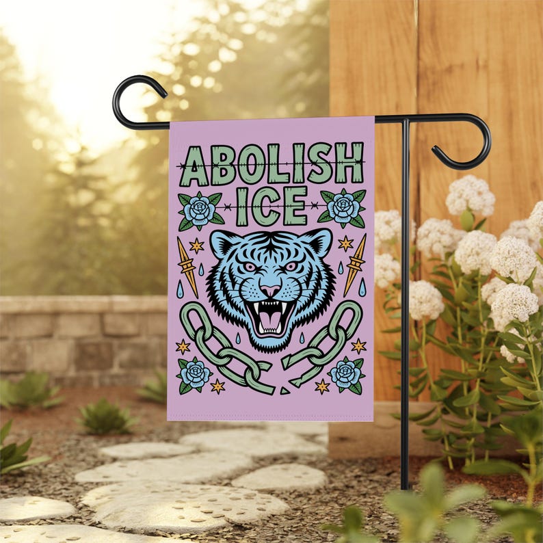 Abolish ICE Garden Flag, Double Sided, Keep the Immigrants, Deport the Racists Flag, Anti-Trump, Resist Racism Flag, Resist Fascism Flag