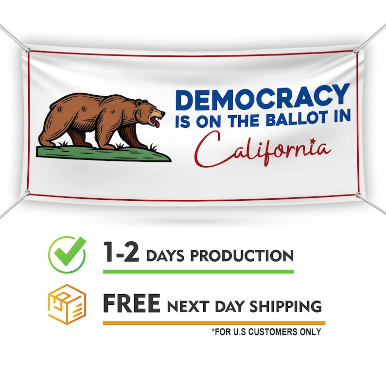Yes on Prop 50 Banner Sign, Election Rigging Response Act Sign, Anti-Gerrymandering California, Political Vinyl Banner with Metal Grommets